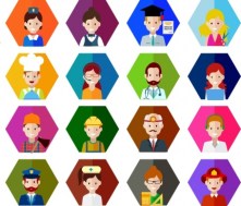 peoples_careers_icons_various_colored_types_hexagon_isolation_6826946