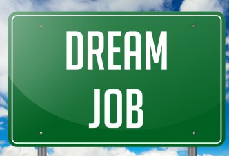 Dream Job on Green Highway Signpost.